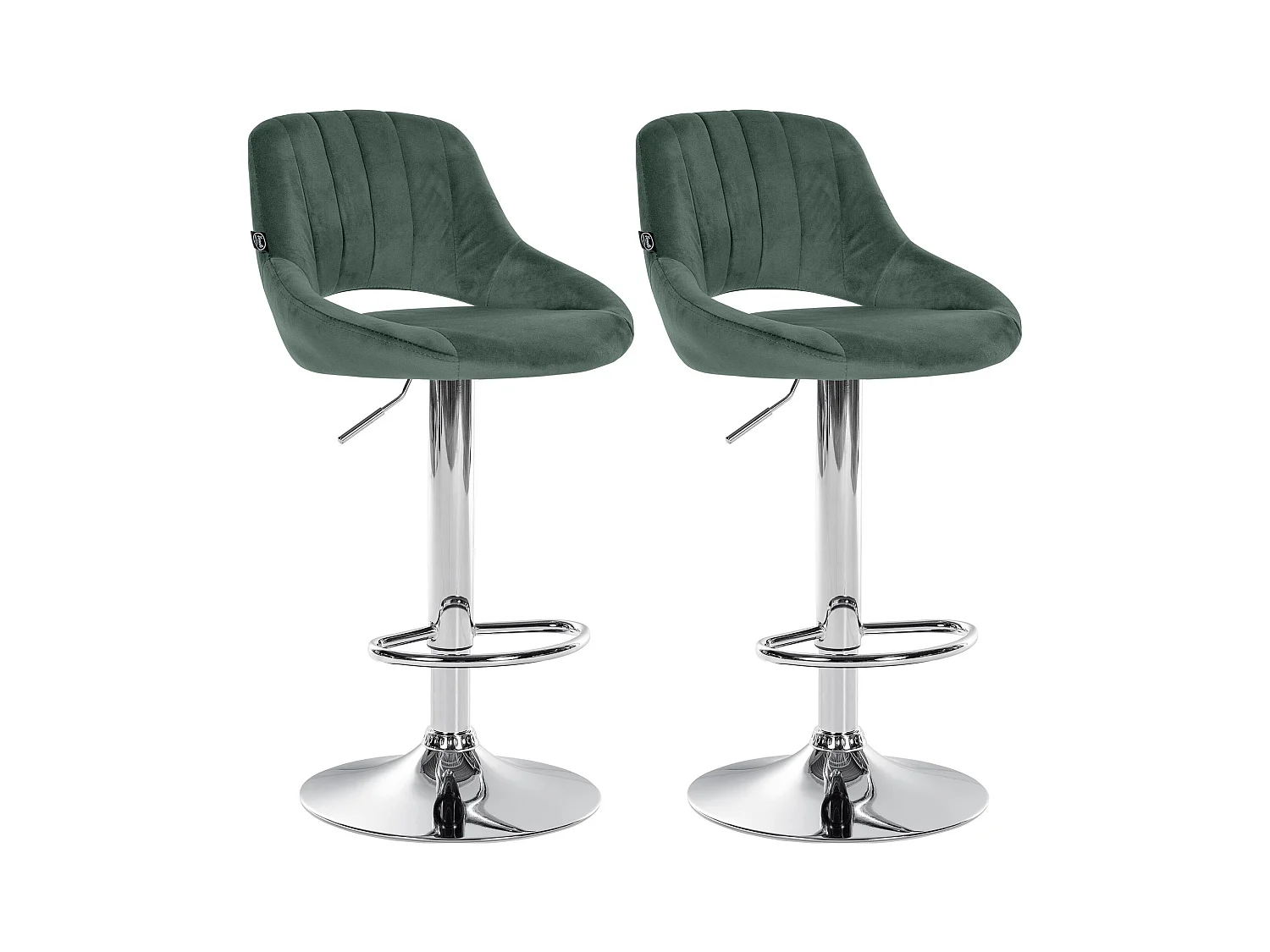 Lot de 2  Tabouret de bar - Velours - Vert - Milet