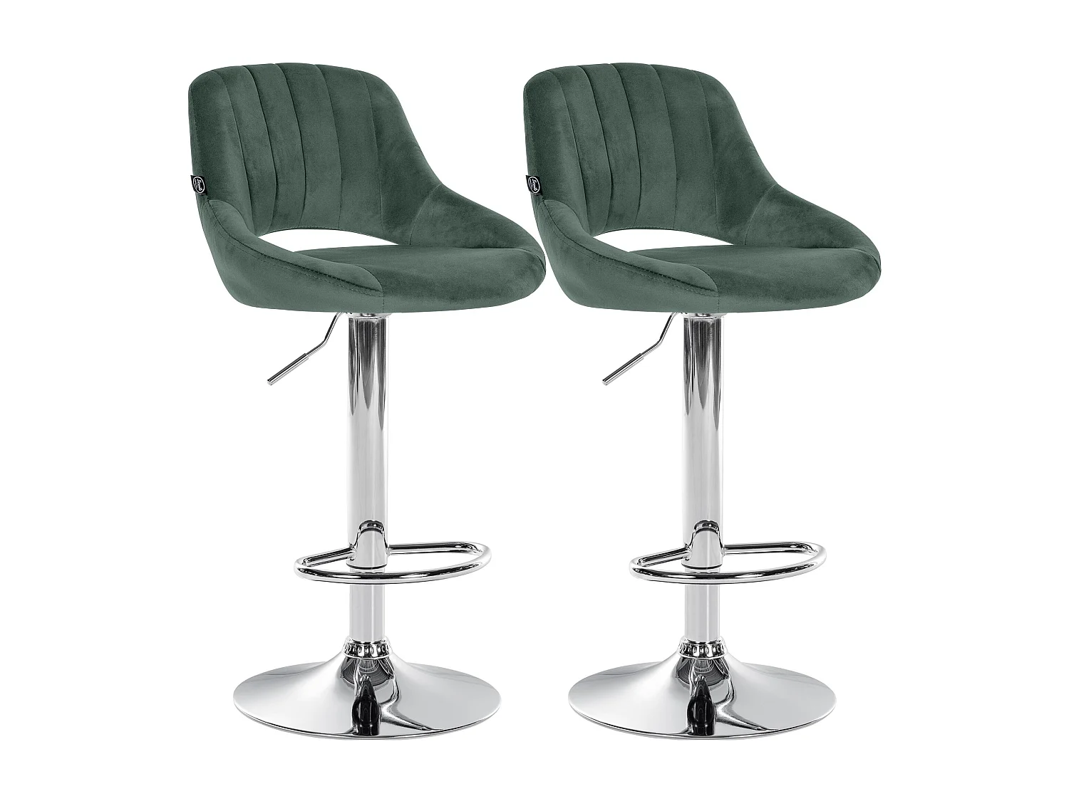 Lot de 2  Tabouret de bar - Velours - Vert - Milet