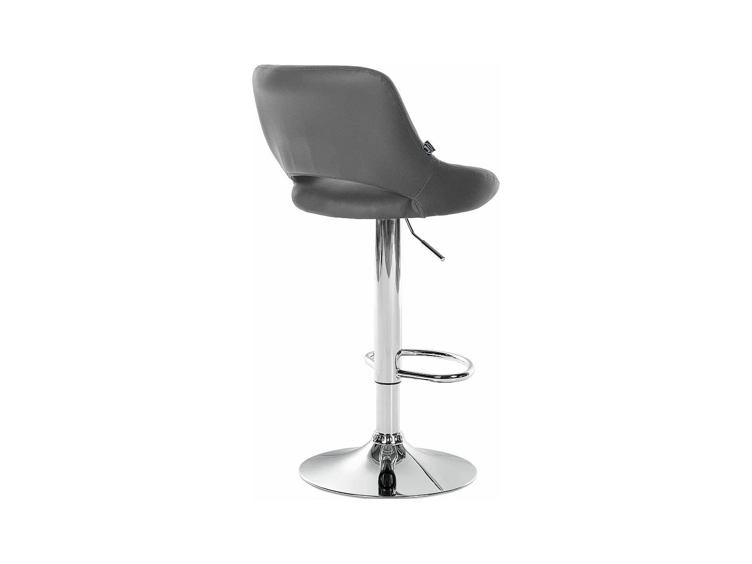 Lot de 2  Tabouret de bar - Similicuir - Gris - Milet