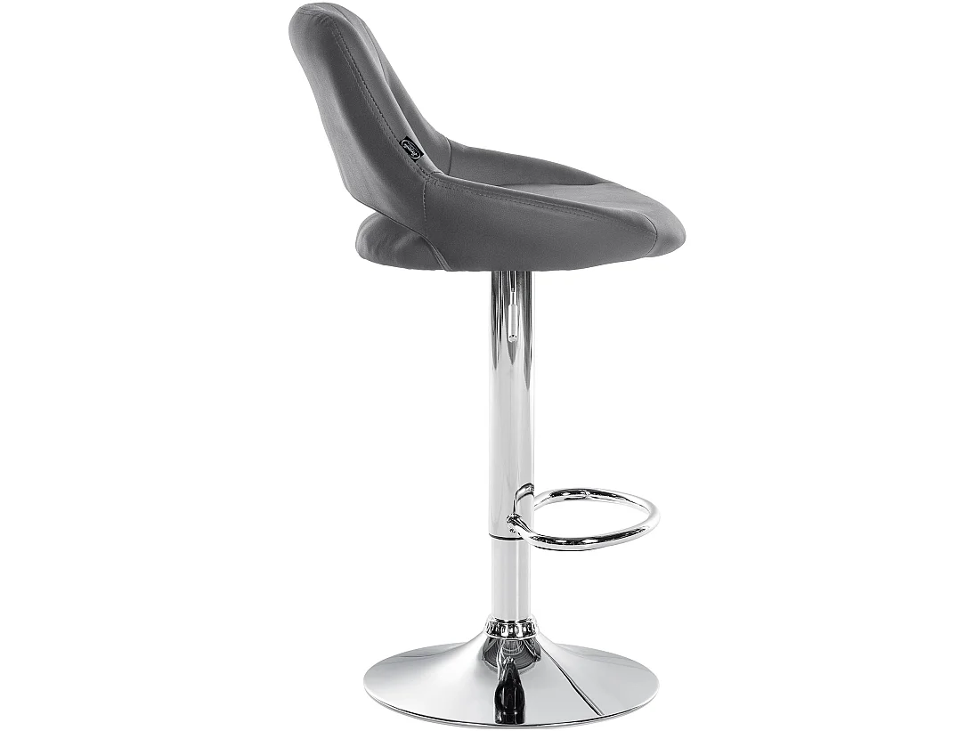 Lot de 2  Tabouret de bar - Similicuir - Gris - Milet