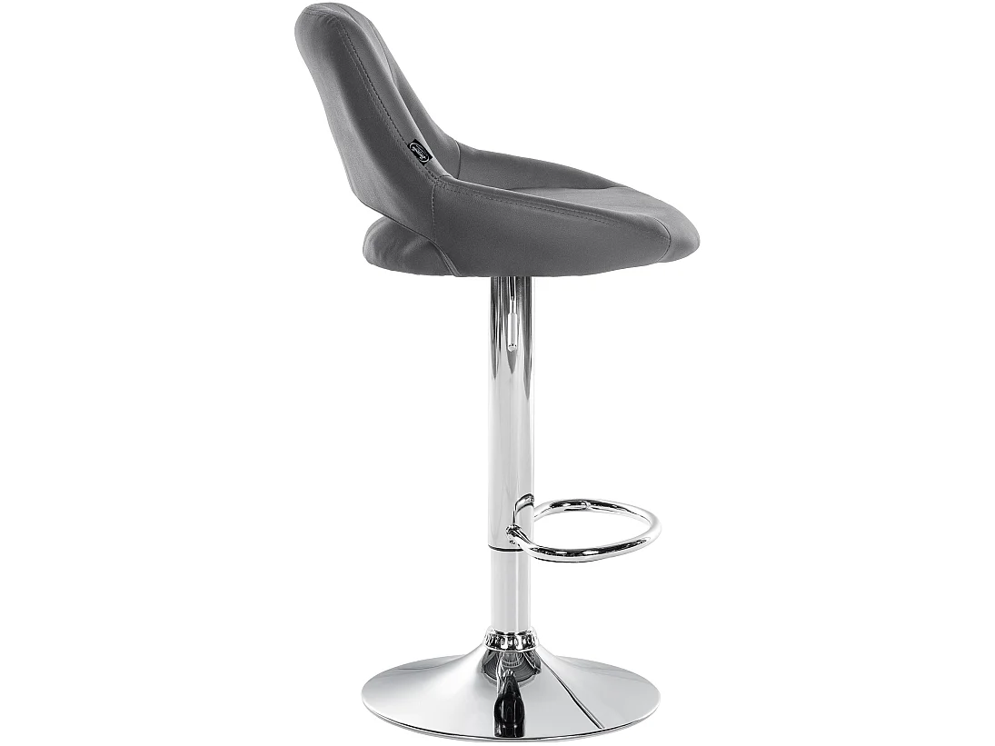 Lot de 2  Tabouret de bar - Similicuir - Gris - Milet