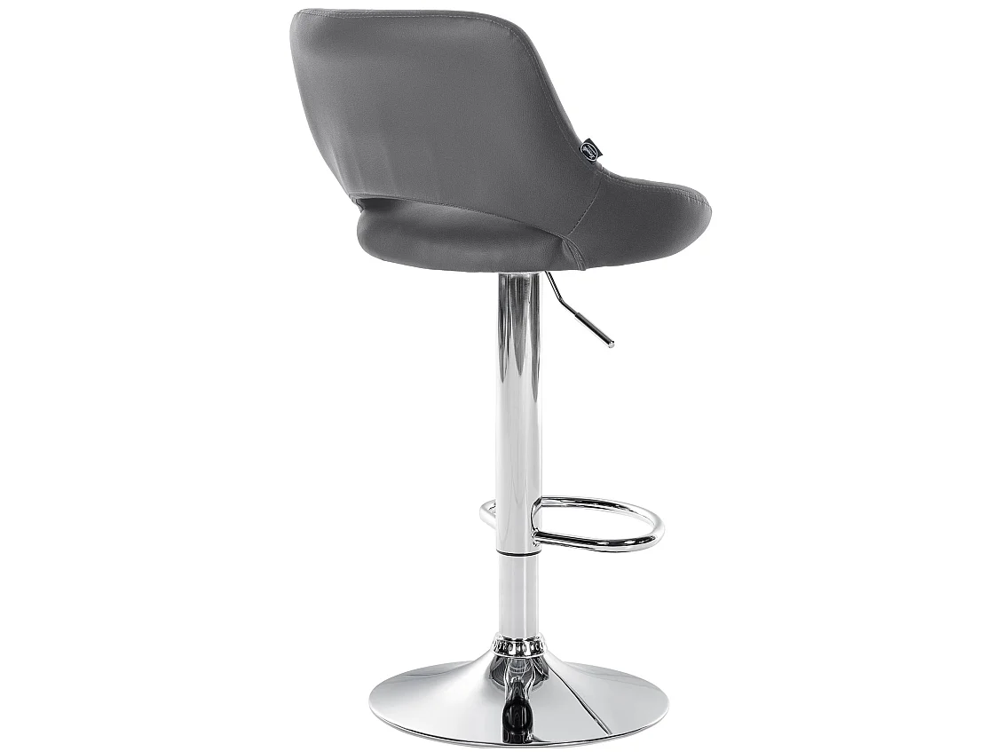 Lot de 2  Tabouret de bar - Similicuir - Gris - Milet