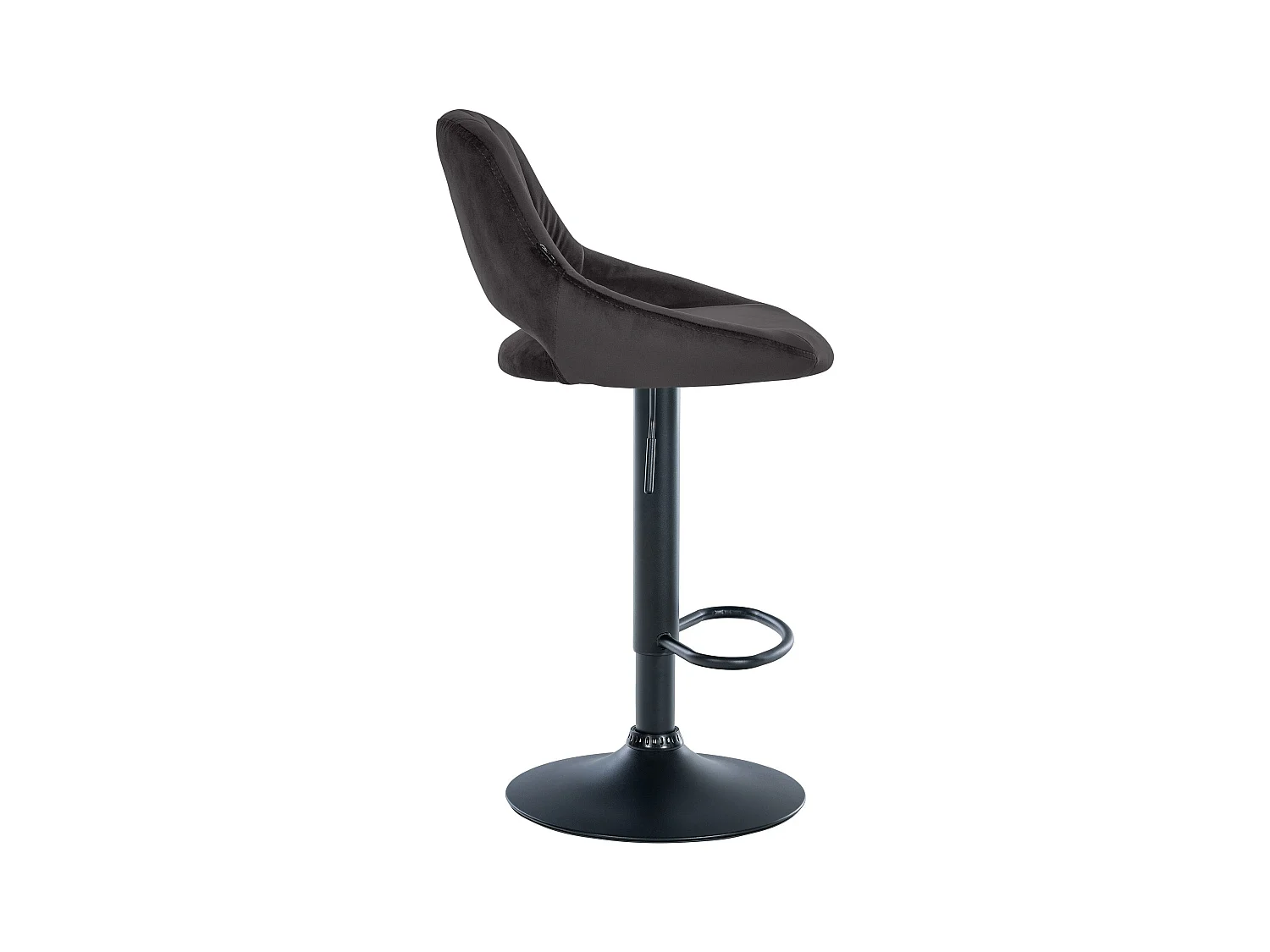 Lot de 2  Tabouret de bar - Velours - Noir - Milet