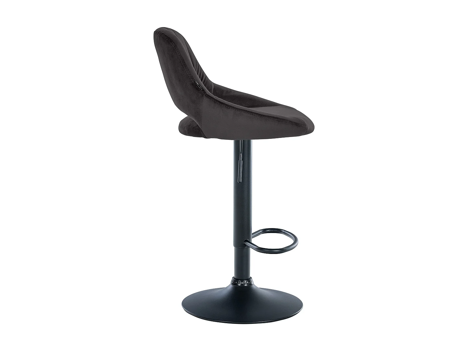 Lot de 2  Tabouret de bar - Velours - Noir - Milet