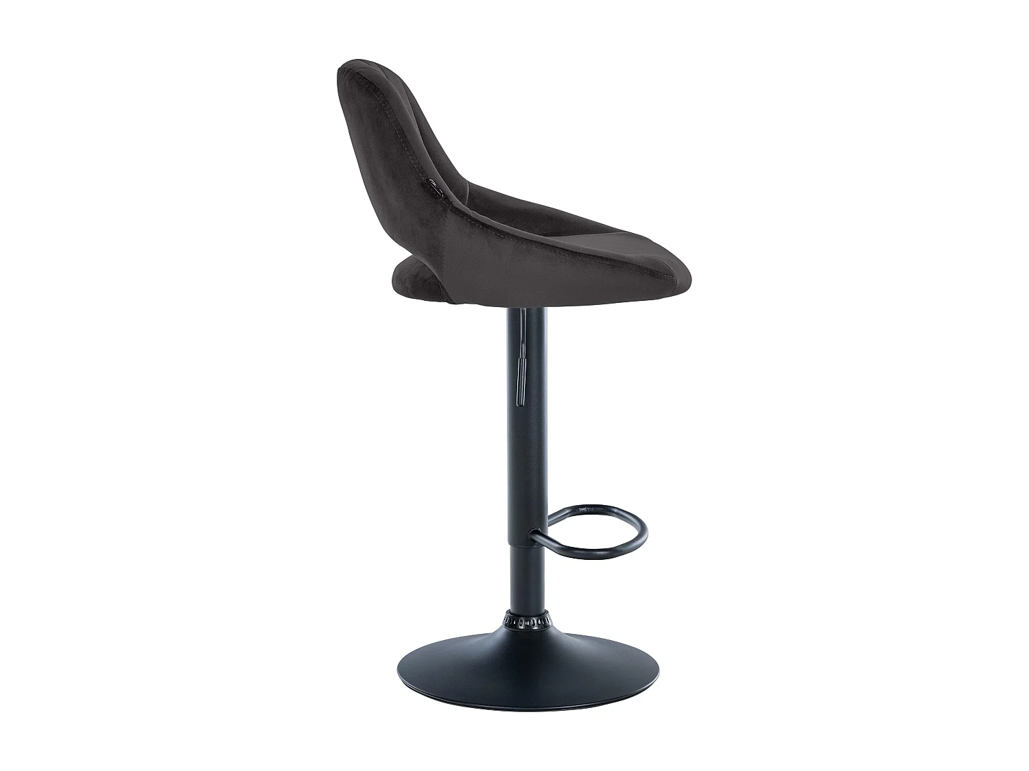 Lot de 2  Tabouret de bar - Velours - Noir - Milet