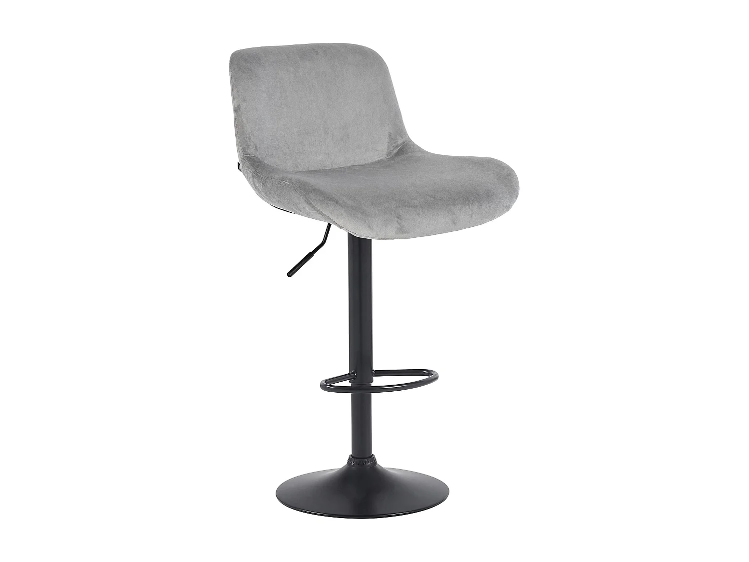 Tabouret de bar - Velours - Gris - Solon