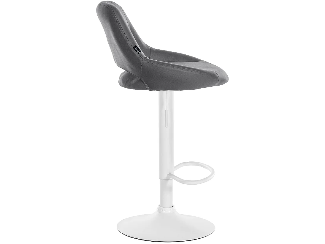 Lot de 2  Tabouret de bar - Similicuir - Gris - Milet