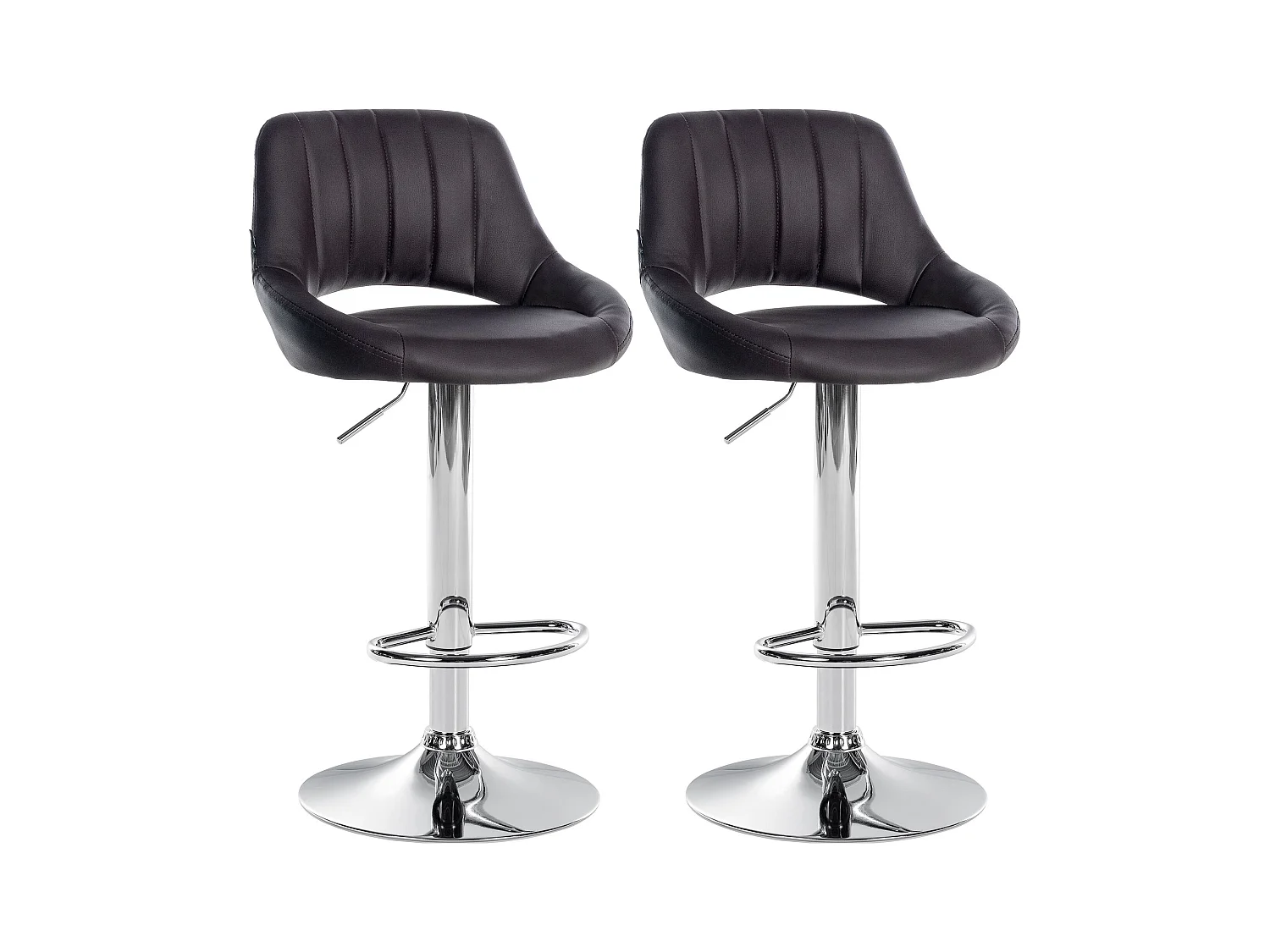 Lot de 2  Tabouret de bar - Similicuir - Marron - Milet