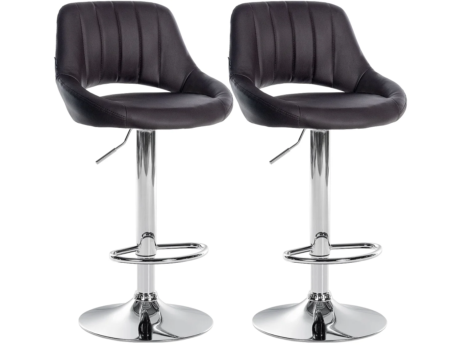 Lot de 2  Tabouret de bar - Similicuir - Marron - Milet