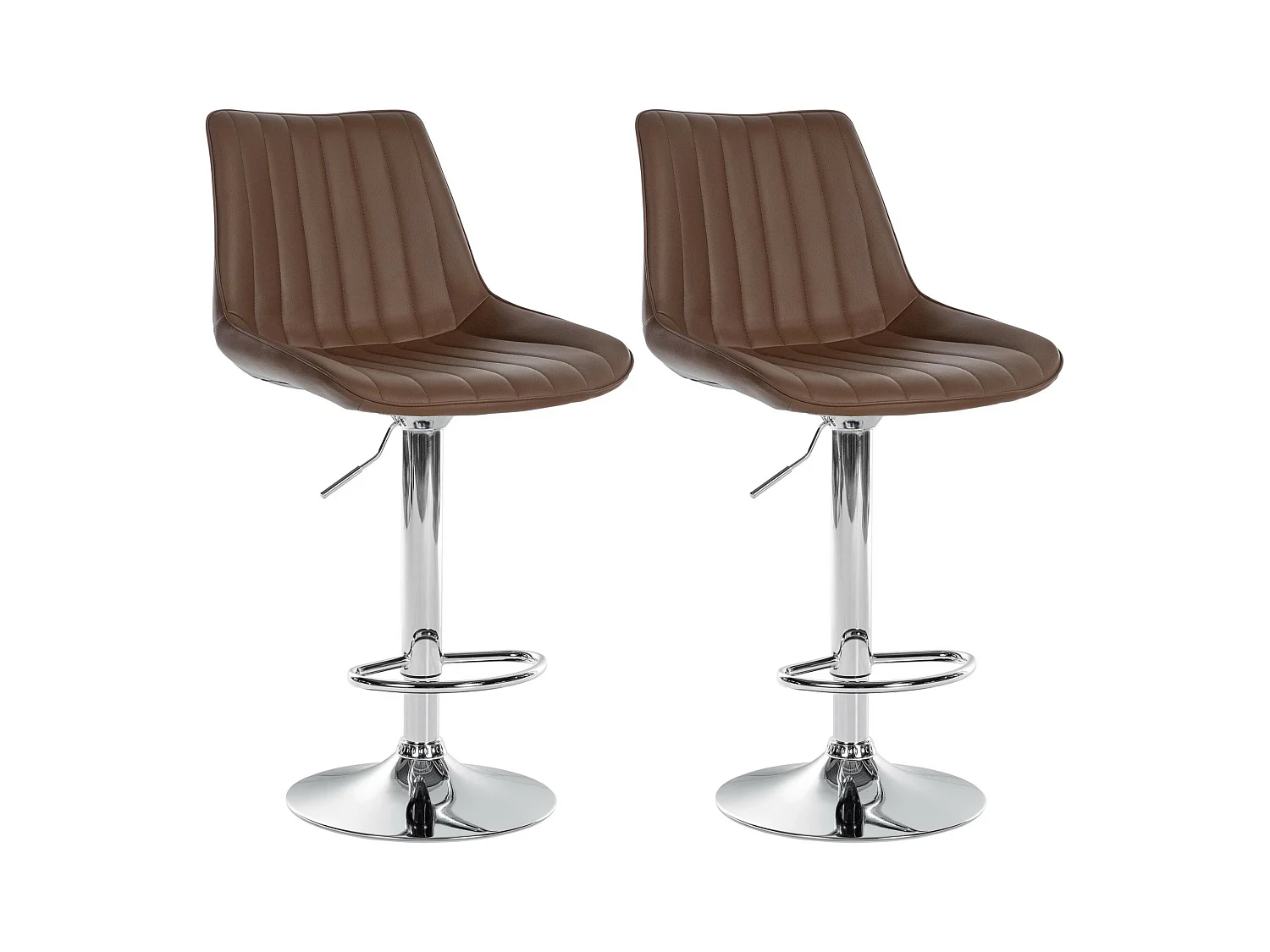 Lot de 2  Tabouret de bar - Similicuir - Marron - Toni