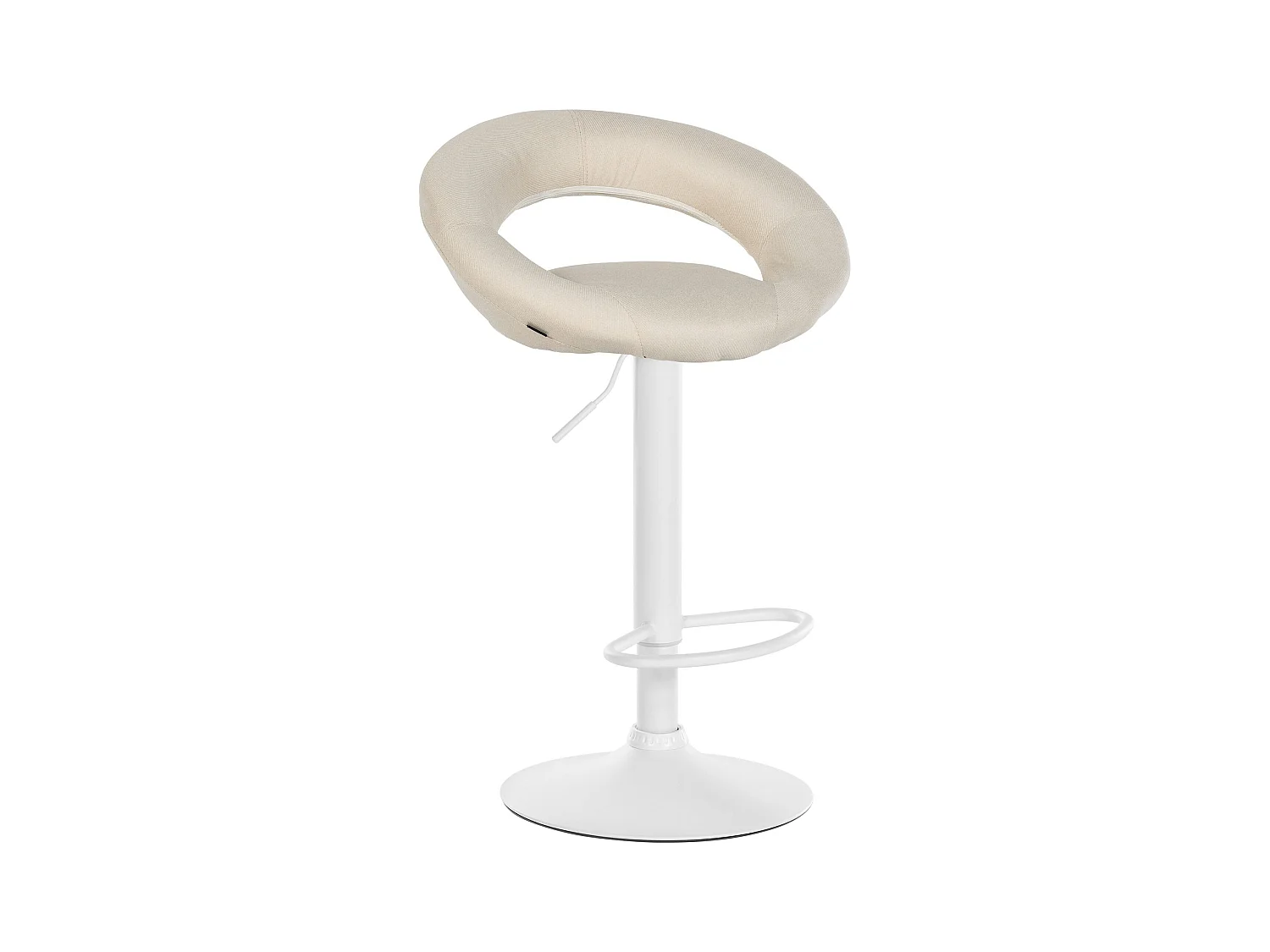 Tabouret de bar - Tissu & Blanc - Crème - Olinda
