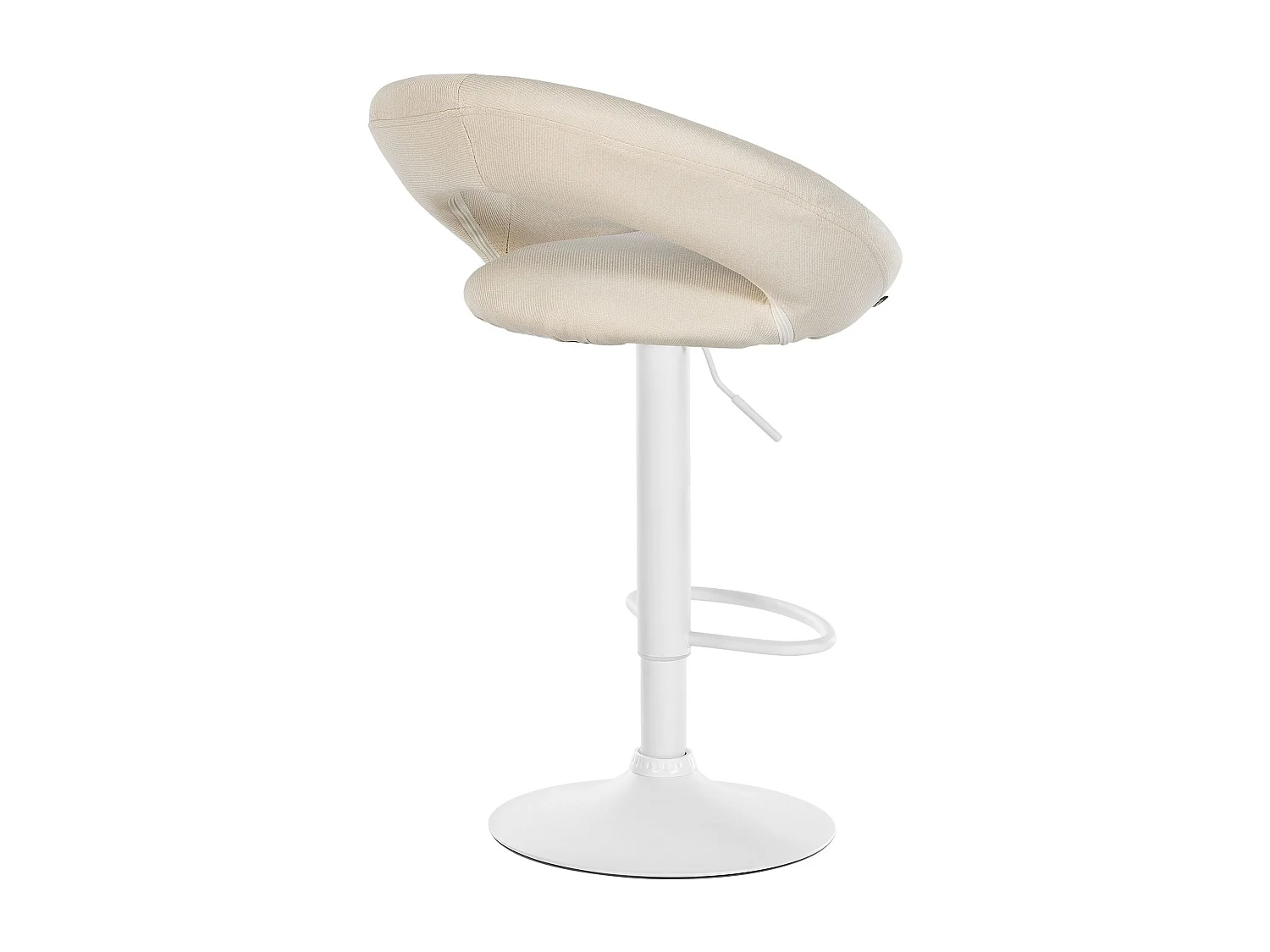 Tabouret de bar - Tissu & Blanc - Crème - Olinda