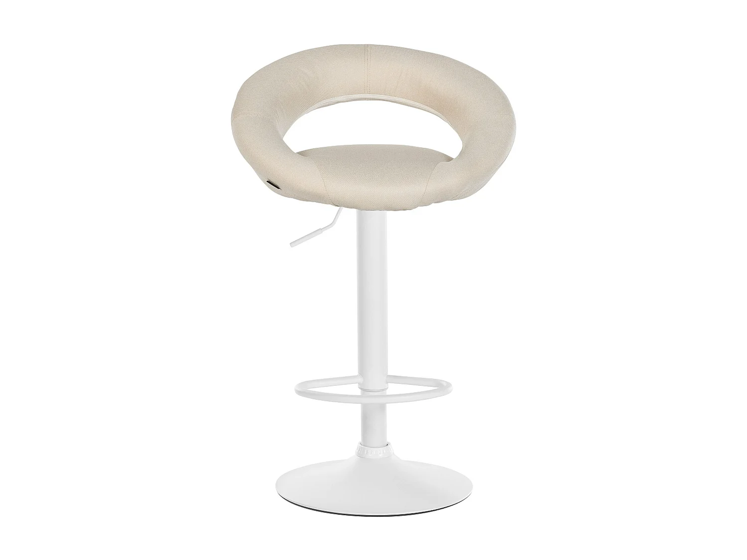 Tabouret de bar - Tissu & Blanc - Crème - Olinda
