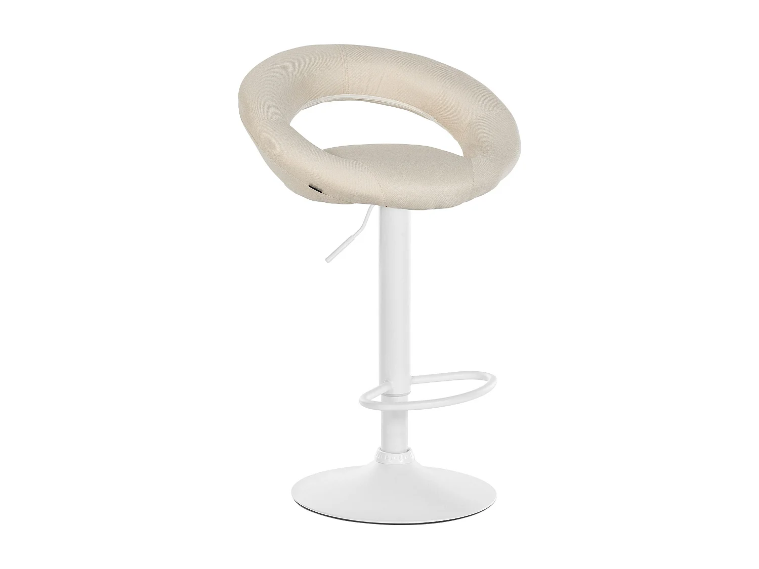 Tabouret de bar - Tissu & Blanc - Crème - Olinda