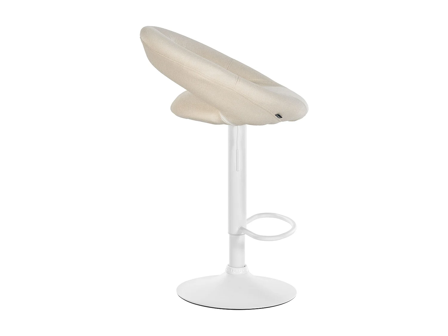 Tabouret de bar - Tissu & Blanc - Crème - Olinda