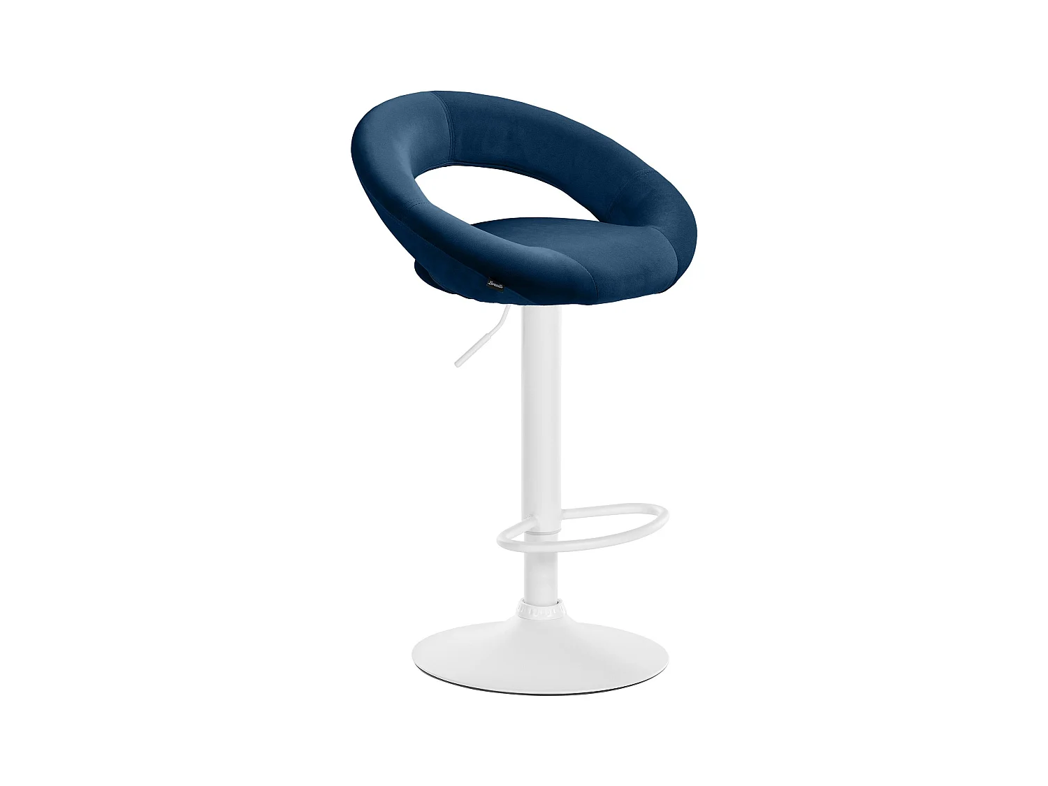 Tabouret de bar - Velours & Blanc - Bleu - Olinda