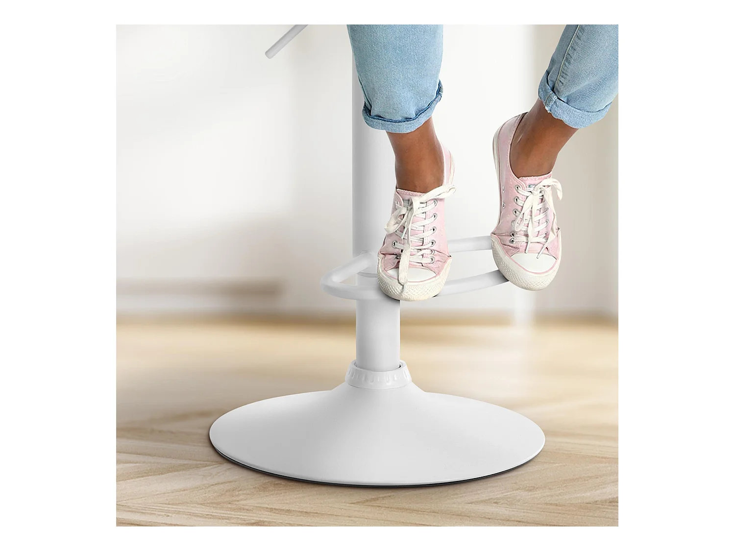 Tabouret de bar - Velours & Blanc - Bleu - Olinda