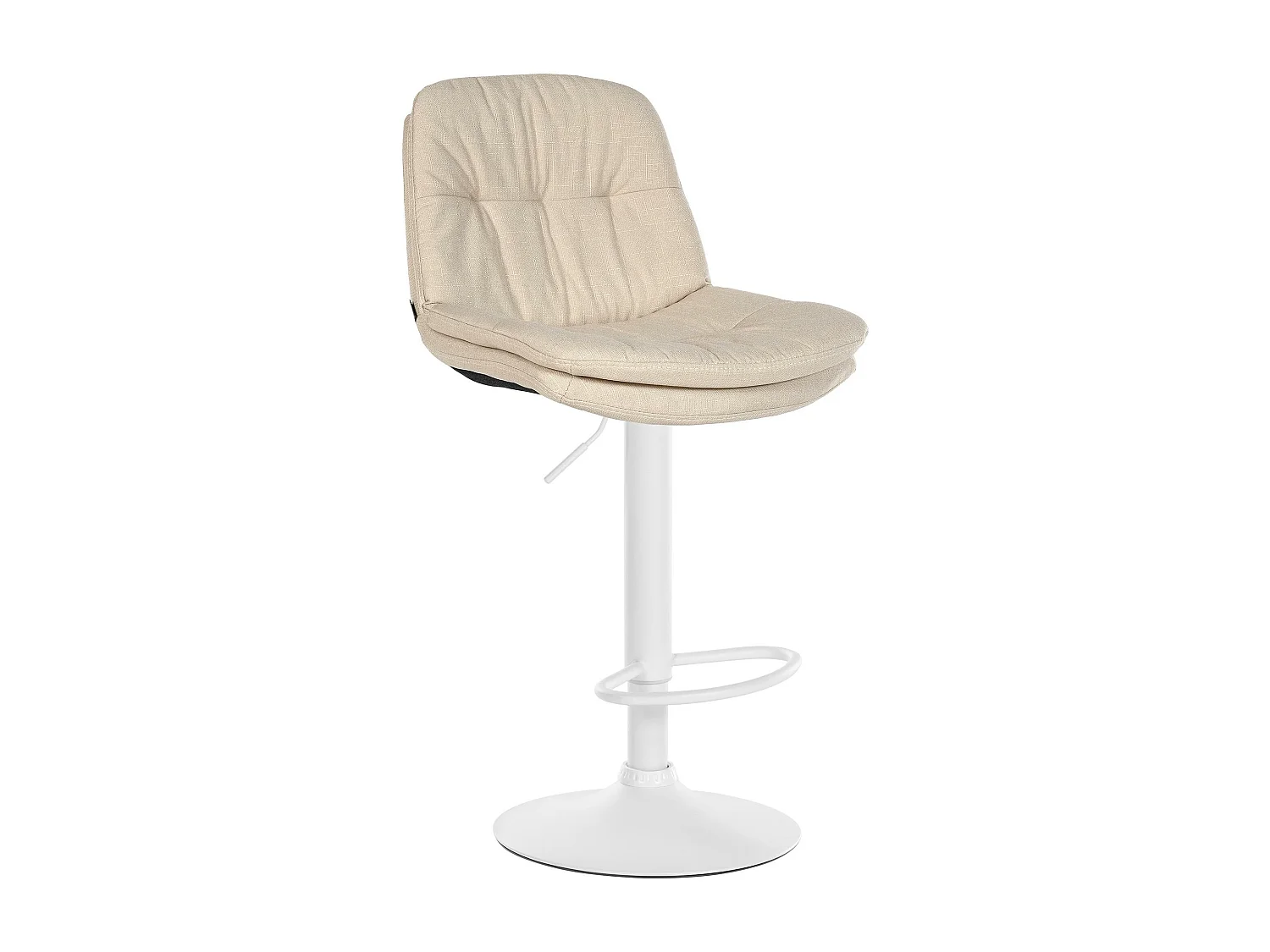 Tabouret de bar - Tissu - Crème - Laurel