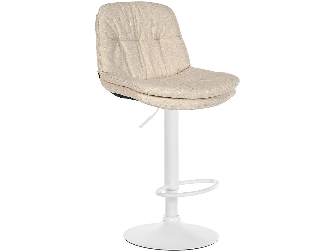 Tabouret de bar - Tissu - Crème - Laurel
