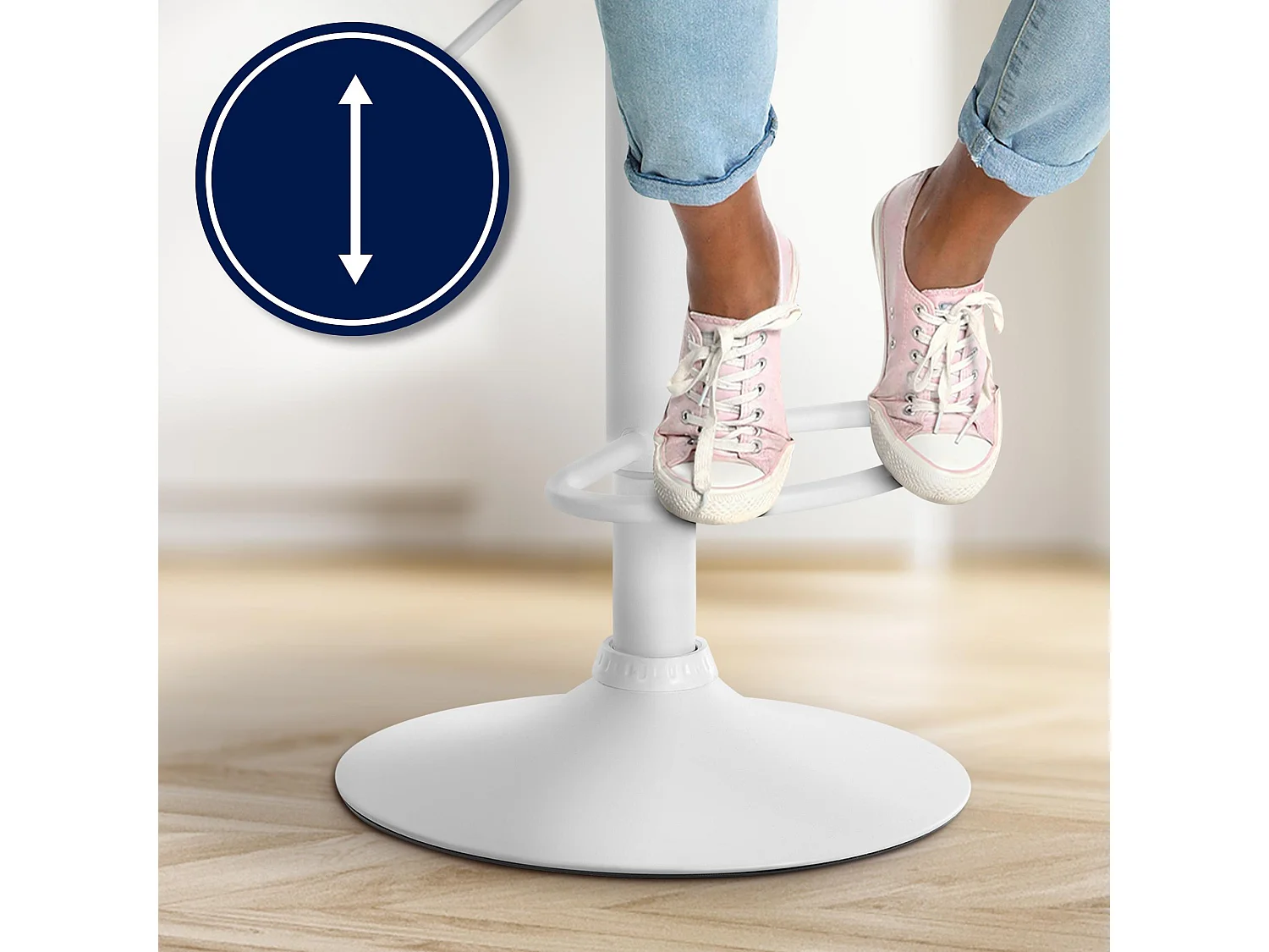 Tabouret de bar - Tissu - Crème - Laurel