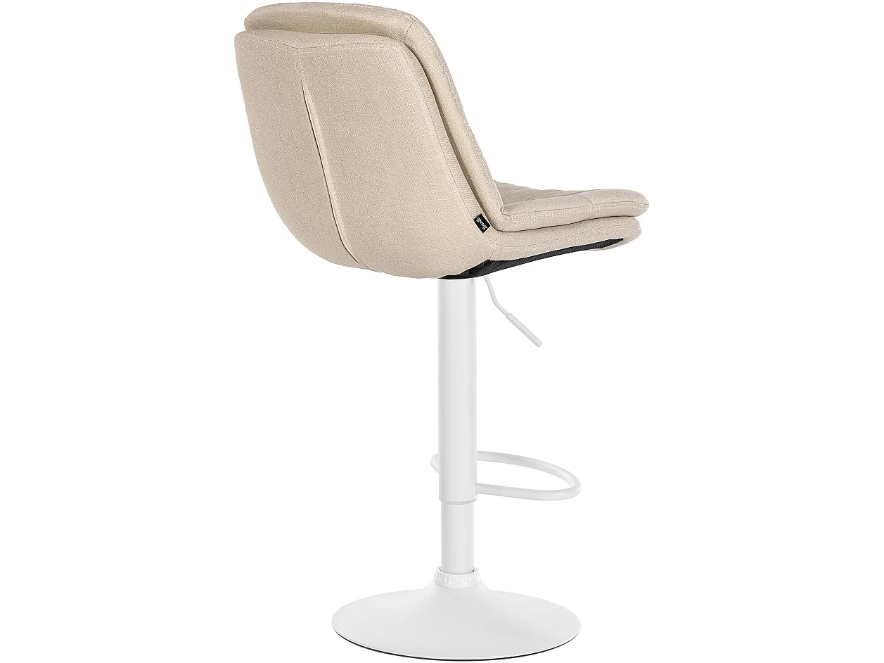 Tabouret de bar - Tissu - Crème - Laurel