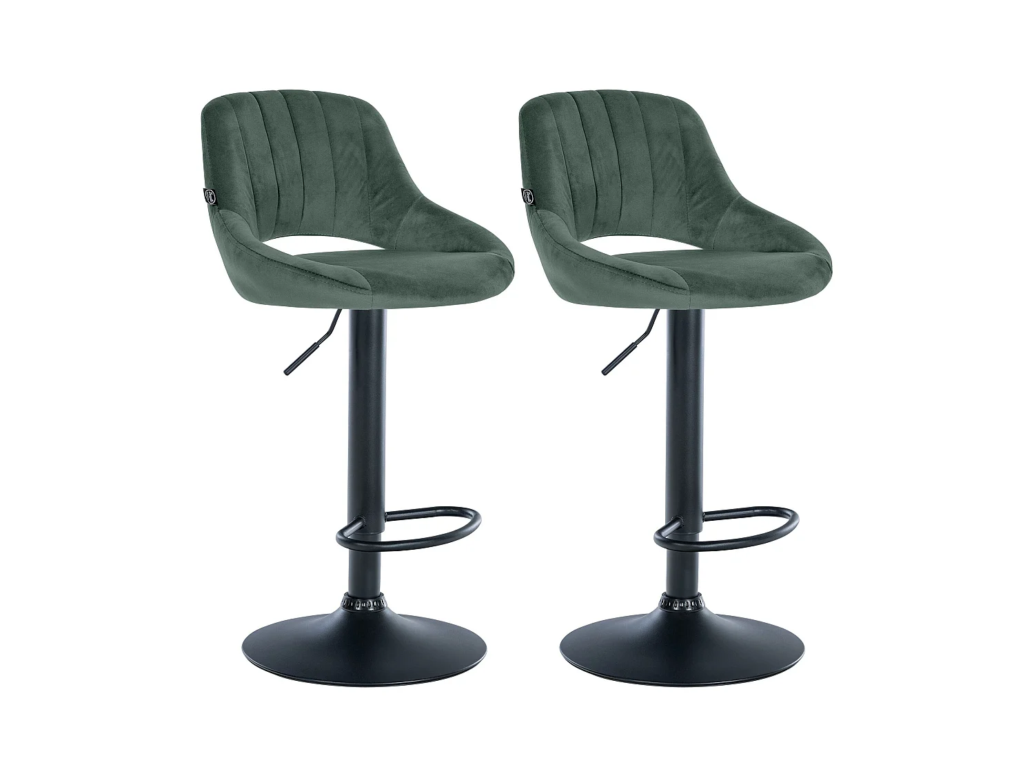 Lot de 2  Tabouret de bar - Velours - Vert - Milet