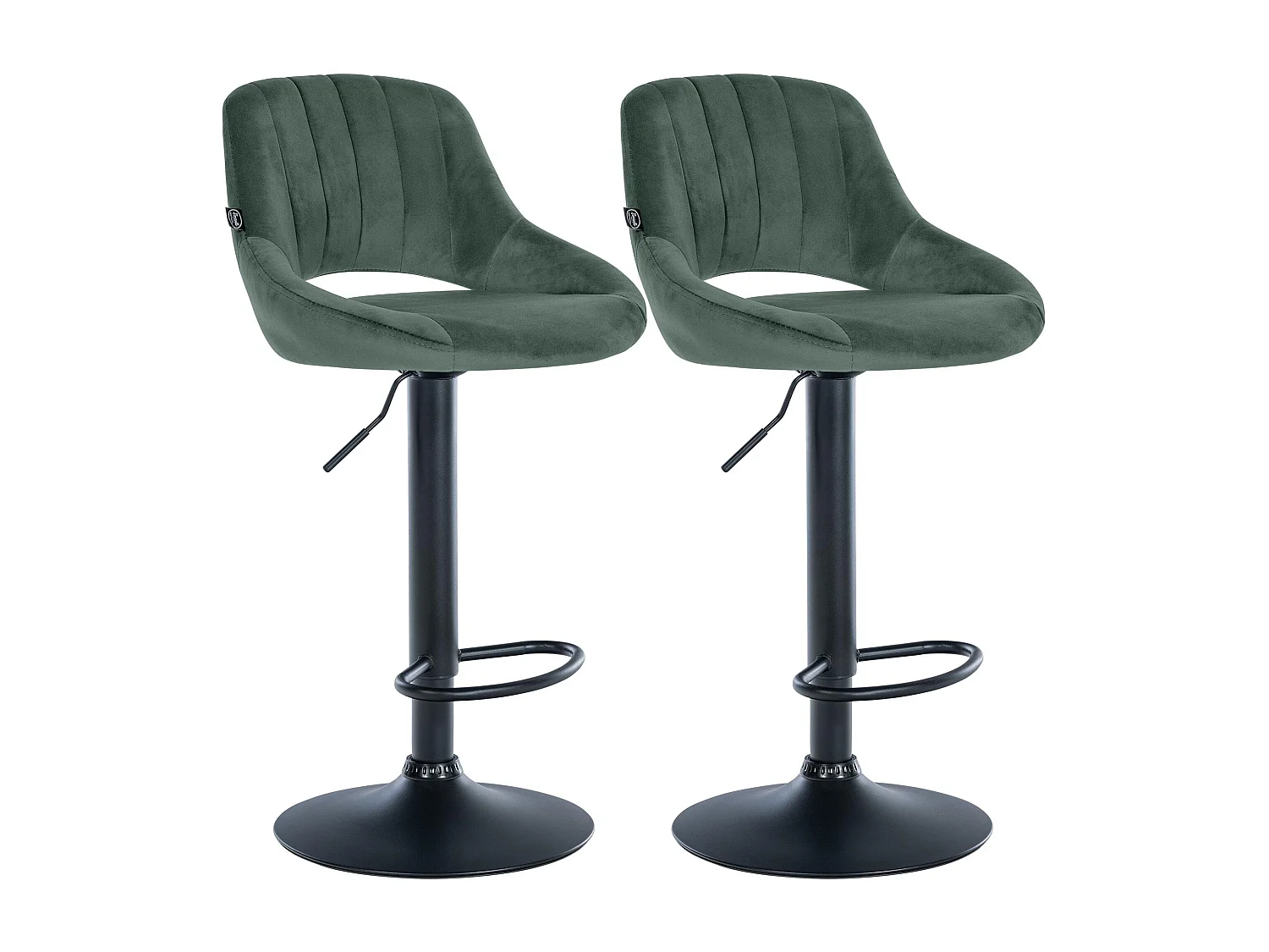 Lot de 2  Tabouret de bar - Velours - Vert - Milet