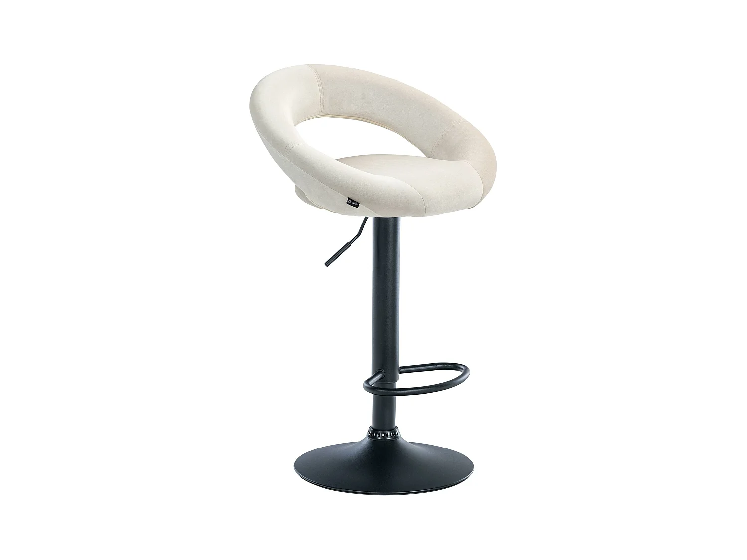 Tabouret de bar - Velours & Noir - Crème - Olinda