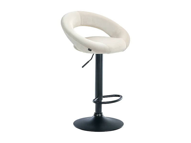Tabouret de bar - Velours & Noir - Crème - Olinda