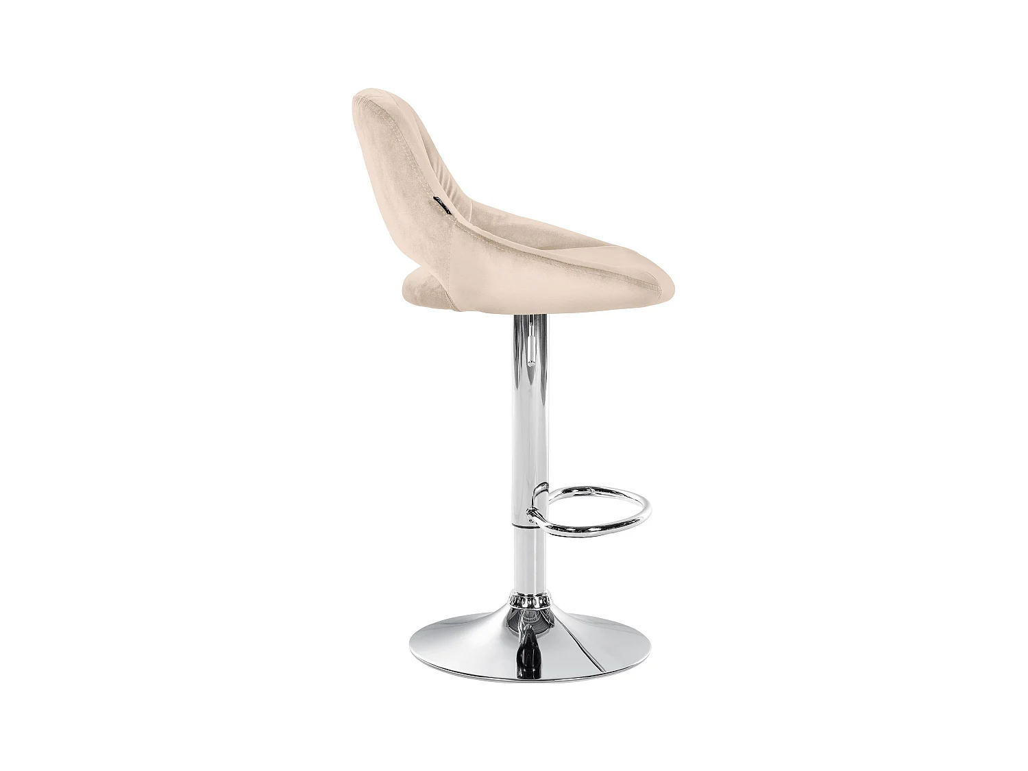 Lot de 2  Tabouret de bar - Velours - Crème - Milet