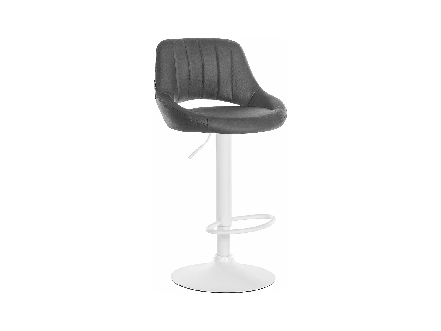 Tabouret de bar - Similicuir & Blanc - Gris - Milet