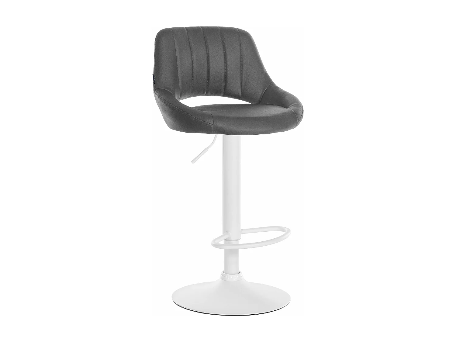 Tabouret de bar - Similicuir & Blanc - Gris - Milet