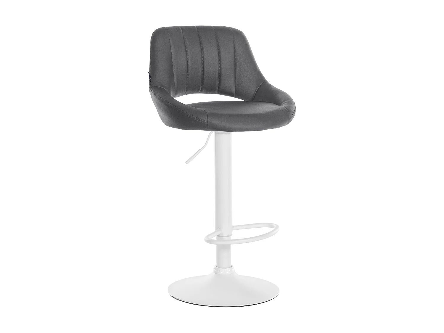 Tabouret de bar - Similicuir & Blanc - Gris - Milet