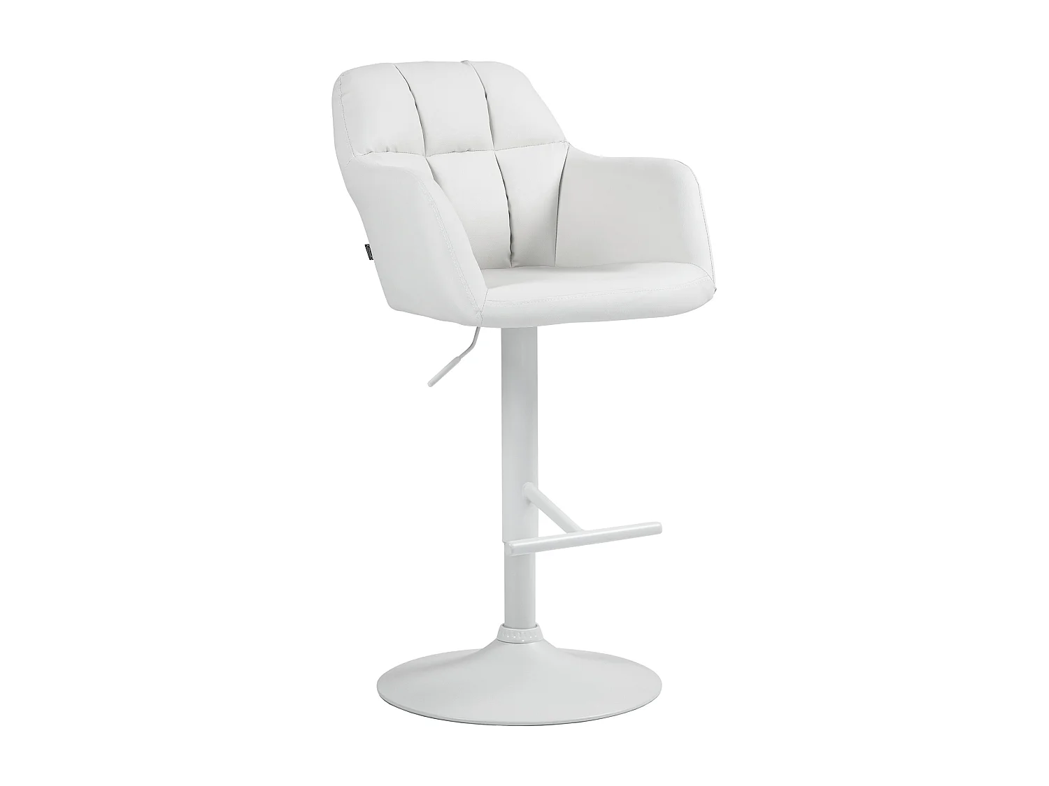 Tabouret de bar - Similicuir - Blanc - Natoma