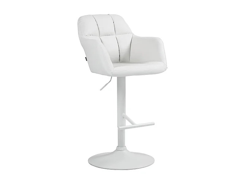 Tabouret de bar - Similicuir - Blanc - Natoma
