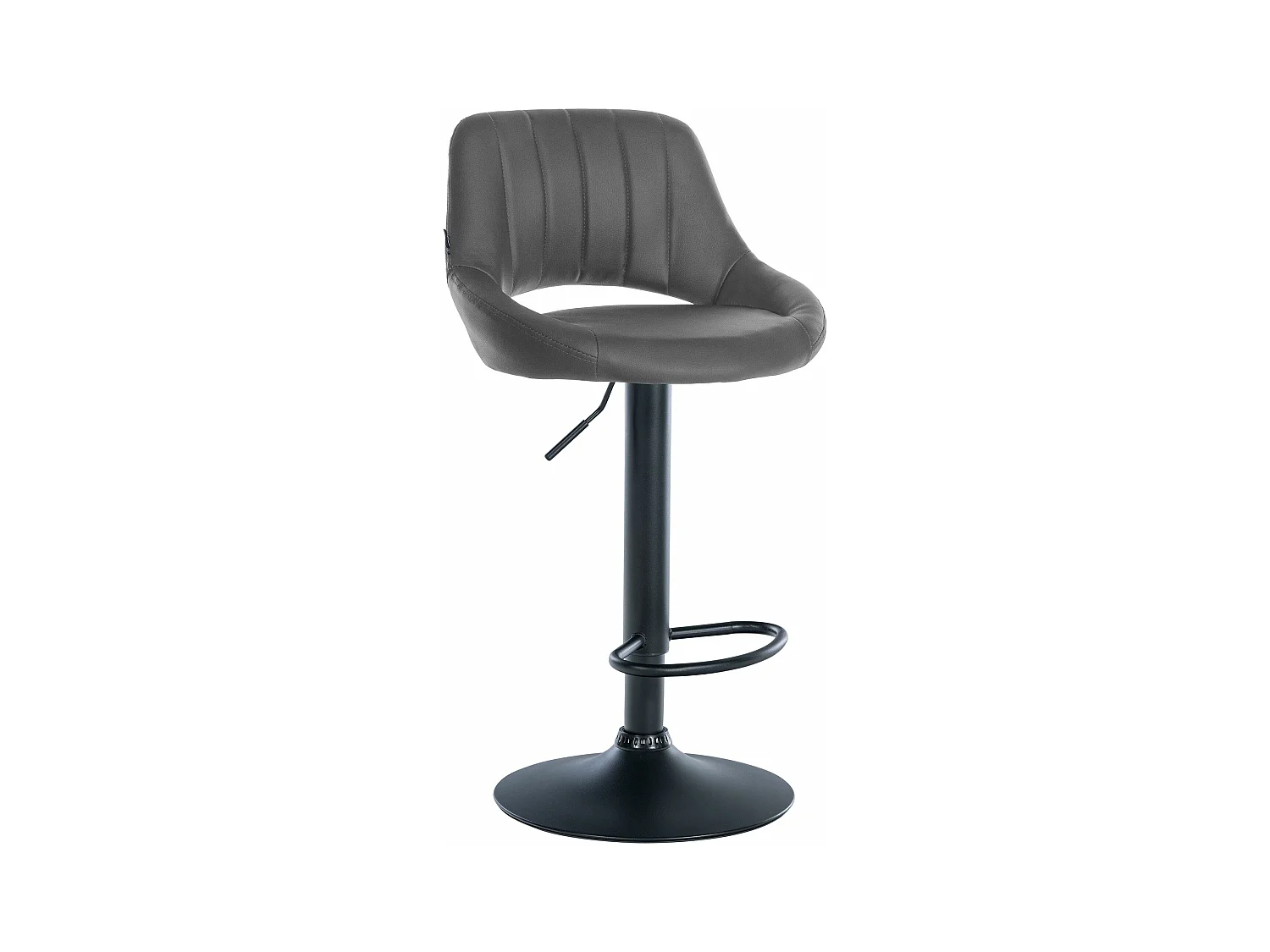 Tabouret de bar - Similicuir & Noir - Gris - Milet