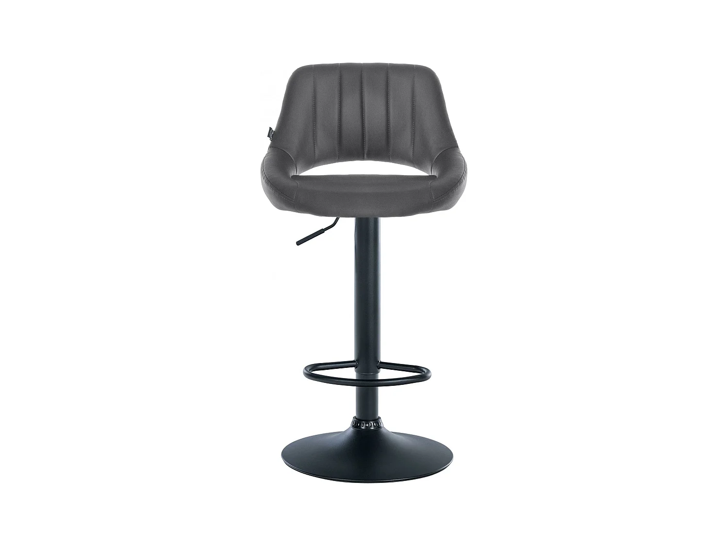 Tabouret de bar - Similicuir & Noir - Gris - Milet