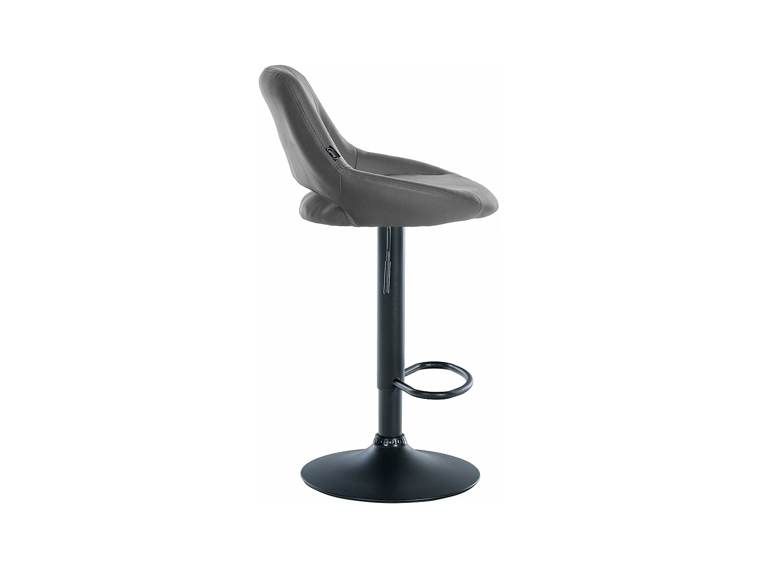 Tabouret de bar - Similicuir & Noir - Gris - Milet