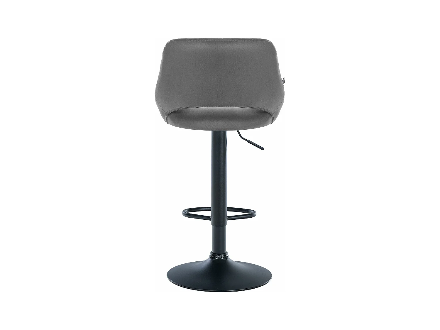 Tabouret de bar - Similicuir & Noir - Gris - Milet