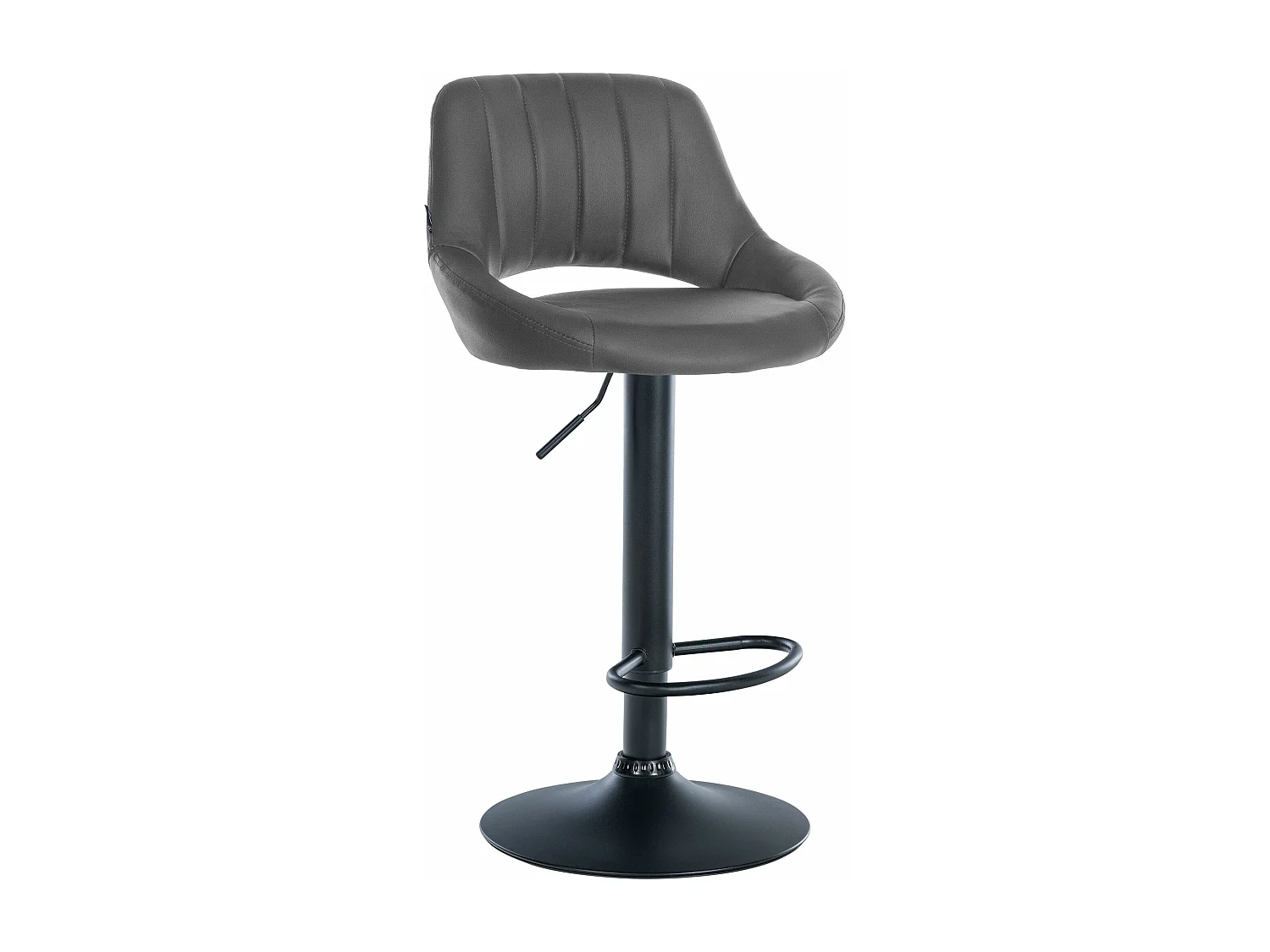 Tabouret de bar - Similicuir & Noir - Gris - Milet
