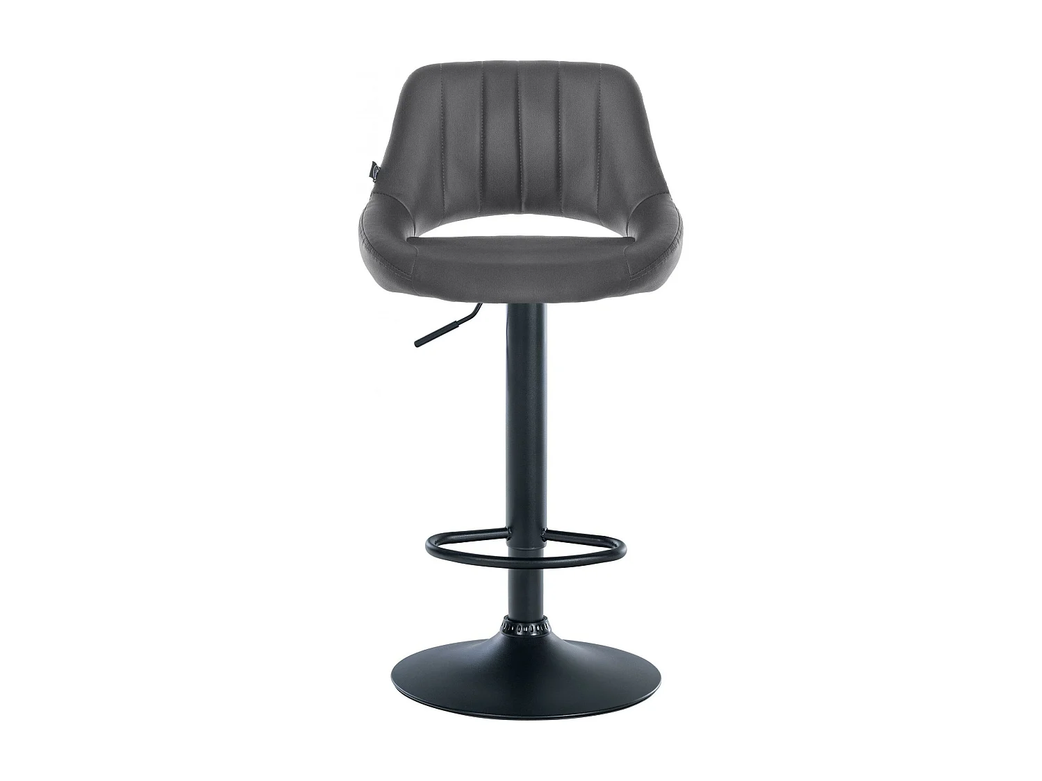 Tabouret de bar - Similicuir & Noir - Gris - Milet