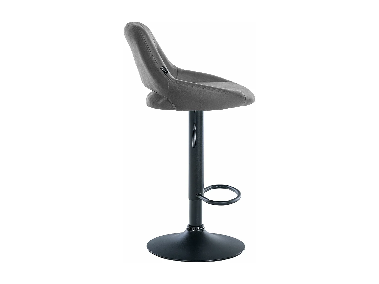 Tabouret de bar - Similicuir & Noir - Gris - Milet