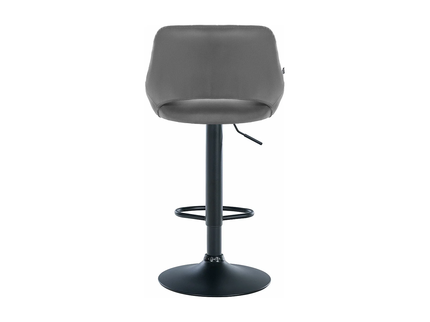 Tabouret de bar - Similicuir & Noir - Gris - Milet