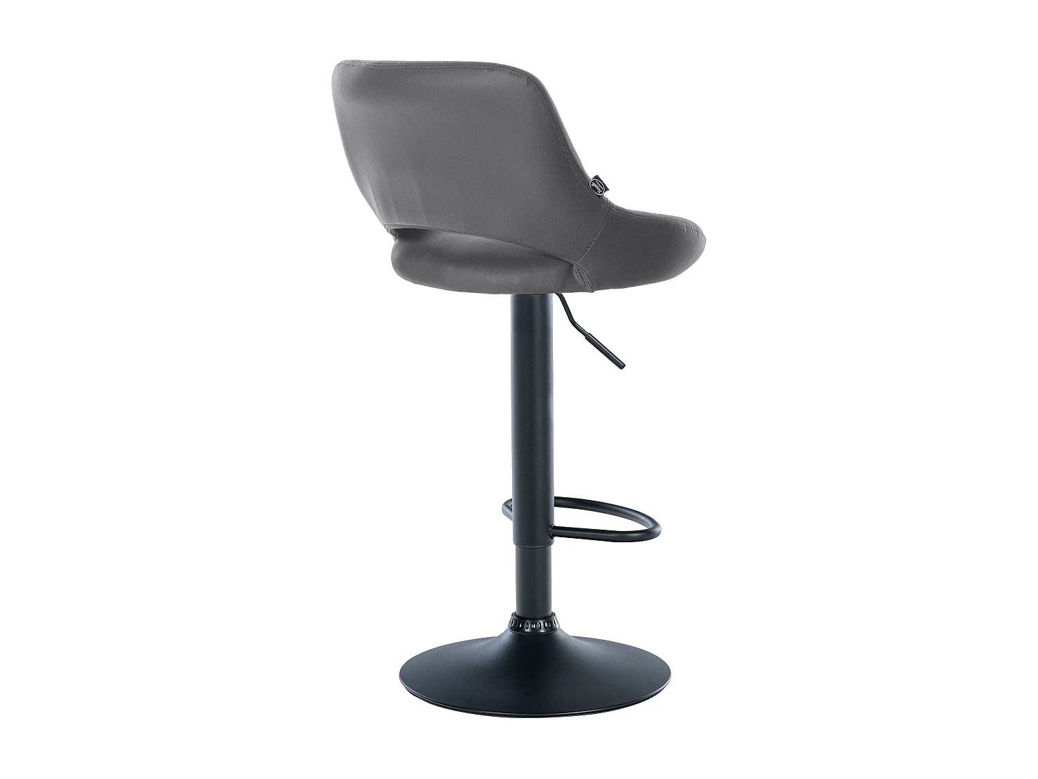 Tabouret de bar - Similicuir & Noir - Gris - Milet