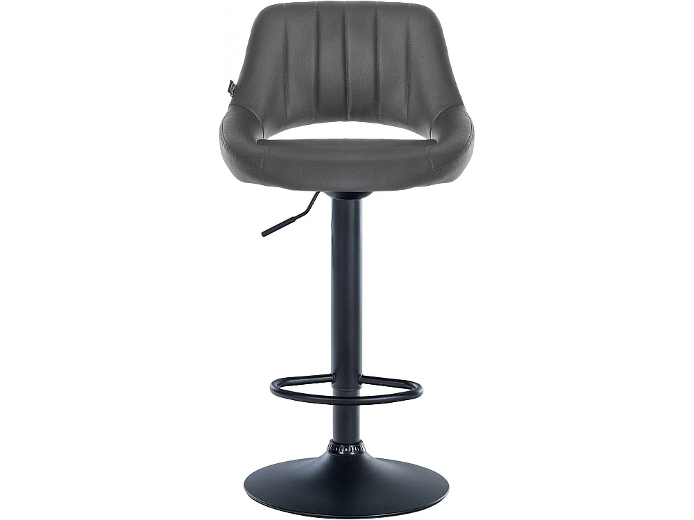 Tabouret de bar - Similicuir & Noir - Gris - Milet