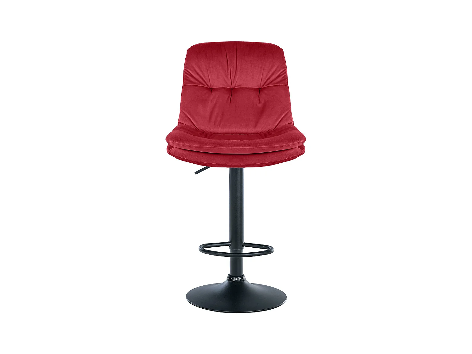 Tabouret de bar - Velours - Rouge - Laurel