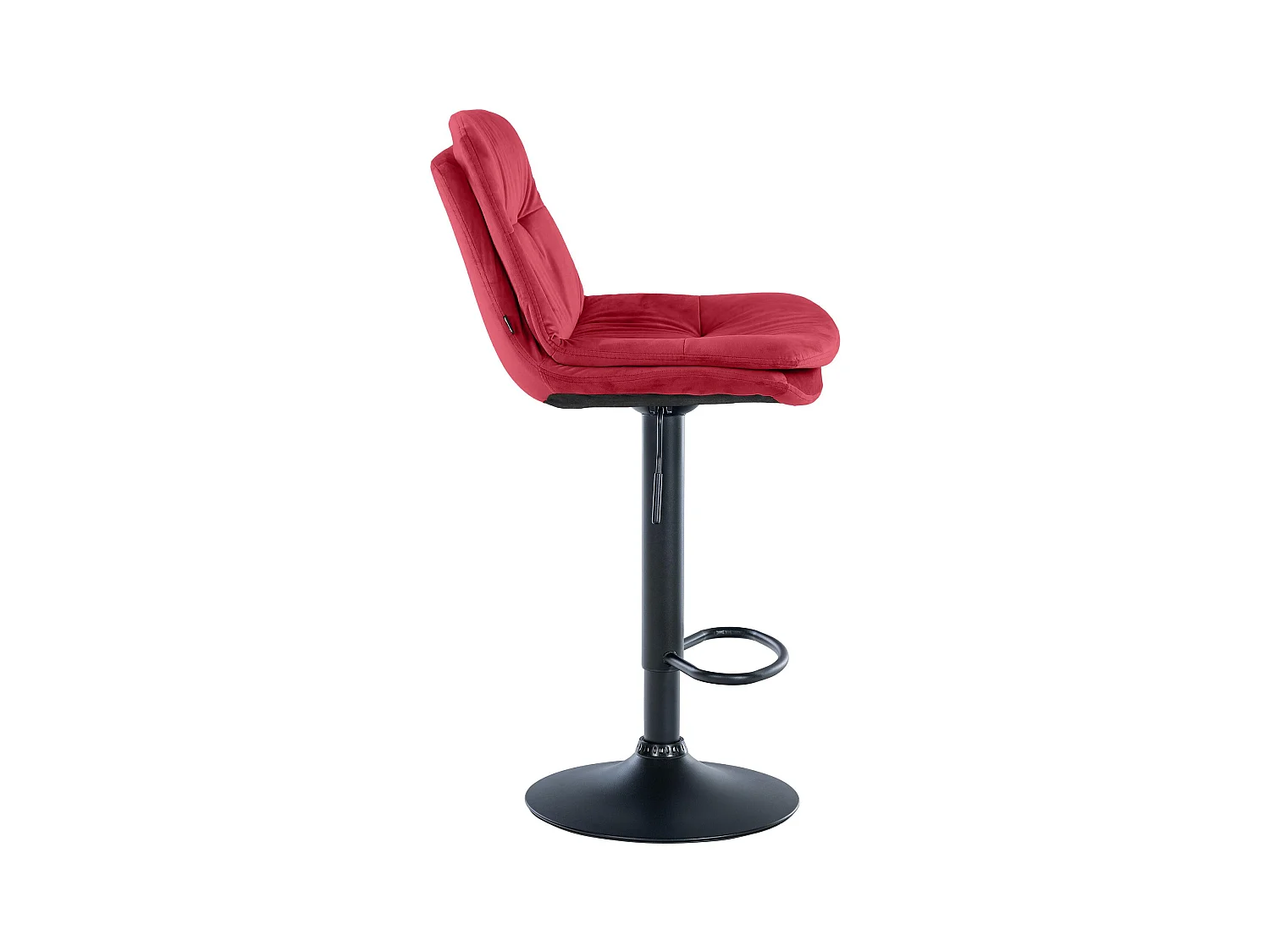 Tabouret de bar - Velours - Rouge - Laurel