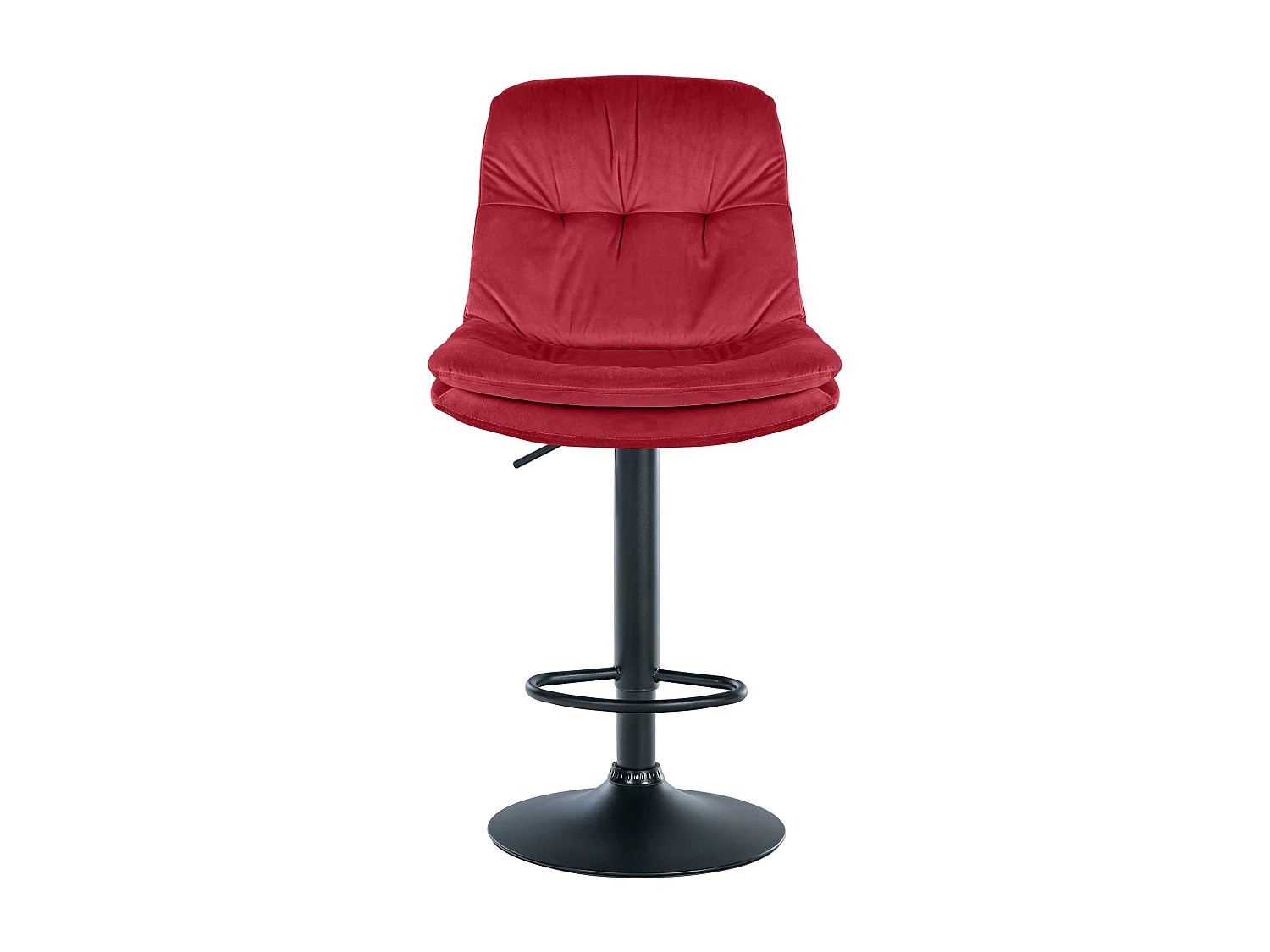 Tabouret de bar - Velours - Rouge - Laurel
