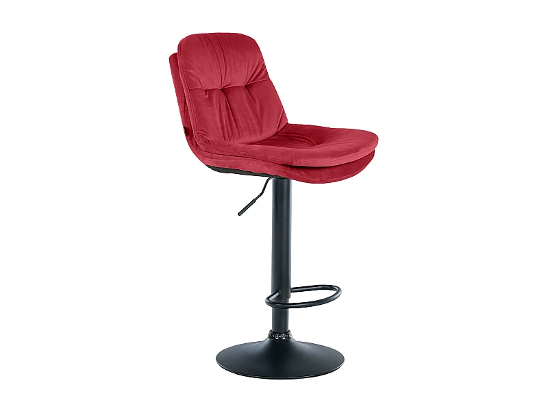 Tabouret de bar - Velours - Rouge - Laurel