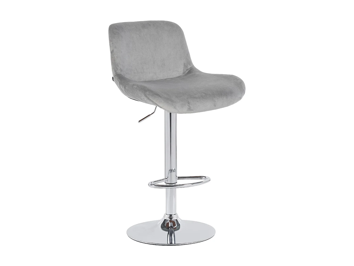 Tabouret de bar - Velours - Gris - Solon